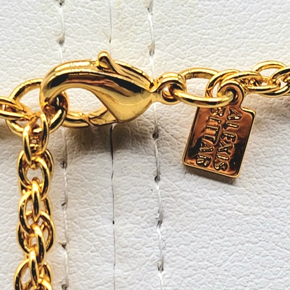 Alexis Bittar Two Tone Silver and Gold Edgy Spiked Bib Necklace with Crystals - Picture 13 of 14